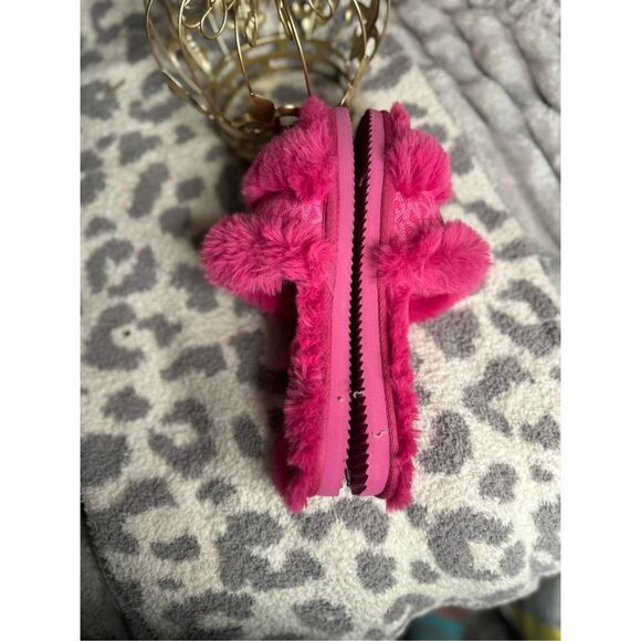 KORS Michael kors faux fur sandals/slippers slides sz 10 - Picture 4 of 5